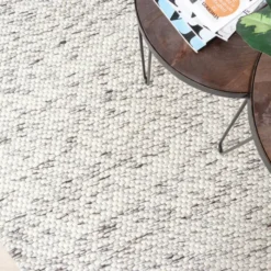 Wollteppich - Melange Creme Meliert