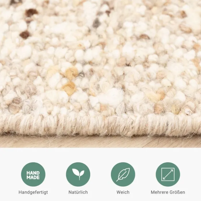 Wollteppich - Nero Beige Meliert