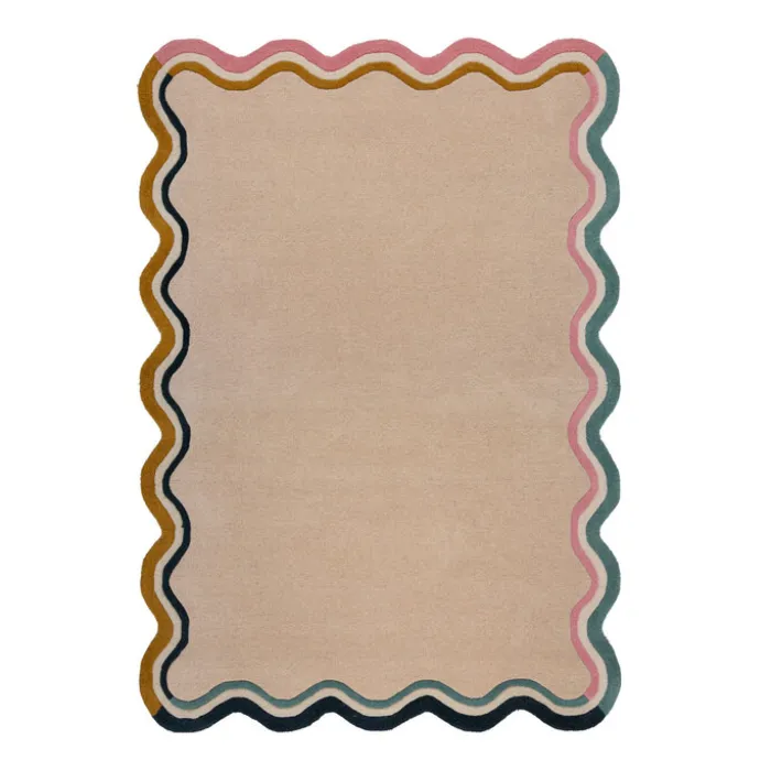 Wollteppich Organisch - Leo Beige Bunt
