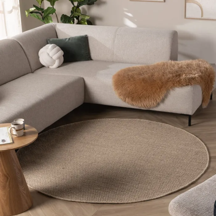 Wollteppich Rund - Bliss Beige Braun