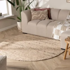 Wollteppich Rund - Feline Taupe Meliert