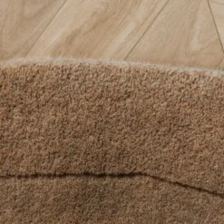 Wollteppich Rund - Isara Border Braun