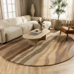 Wollteppich Rund - Liora Beige