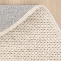 Wollteppich Rund - Twist Beige