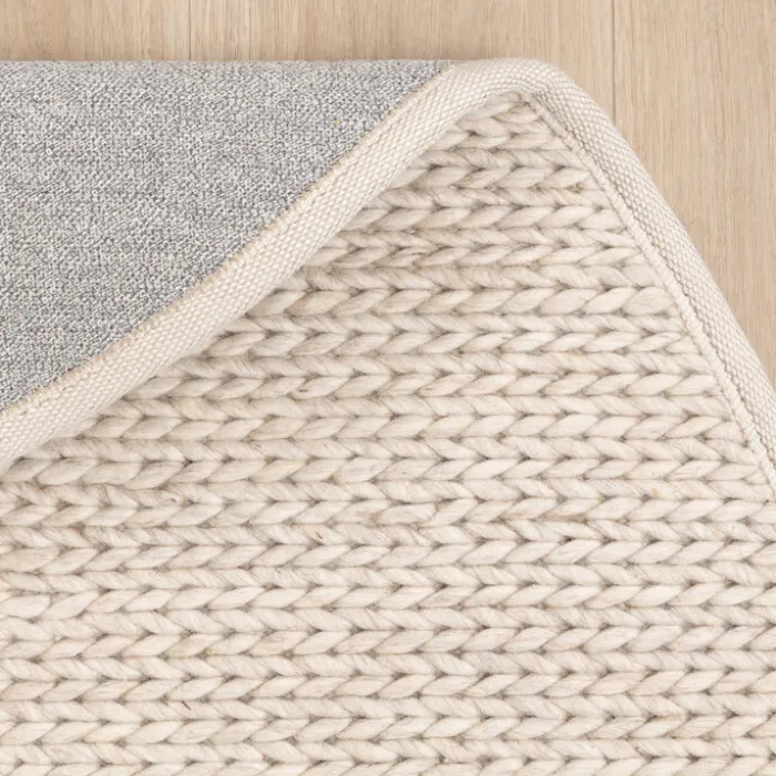Wollteppich Rund - Twist Beige