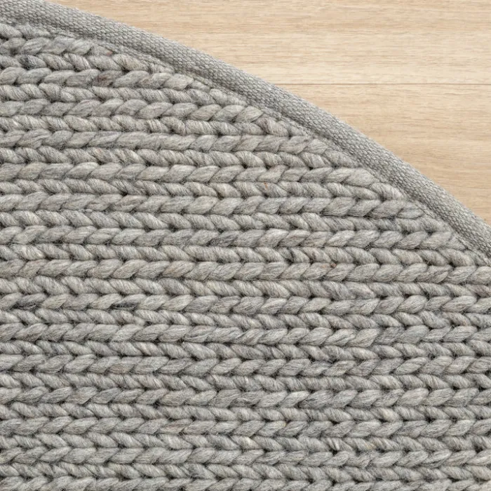 Wollteppich Rund - Twist Grau
