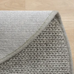 Wollteppich Rund - Twist Grau