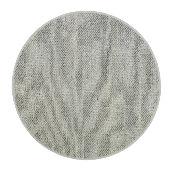 Wollteppich Rund - Twist Grau