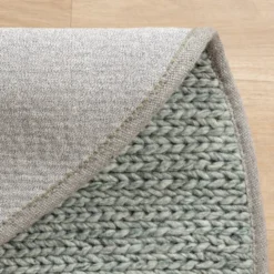 Wollteppich Rund - Twist Grün