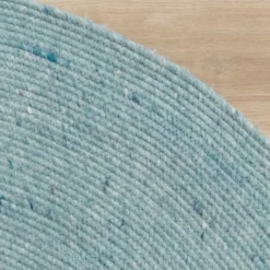 Wollteppich Rund - Wise Blau 364