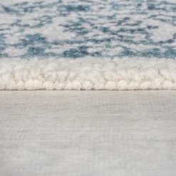 Wollteppich - Wallo Yasmin Elfenbein Blau