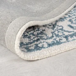 Wollteppich - Wallo Yasmin Elfenbein Blau